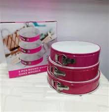 3pc Spring Form Cake Pan Pink