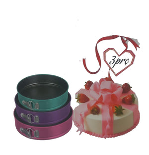 3pc Mix Colours Round springform Cake Pan Set