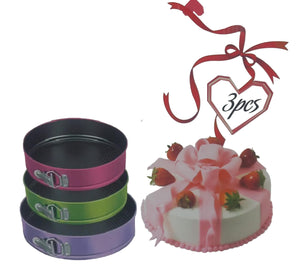 3pc Mix Colours Round springform Cake Pan Set
