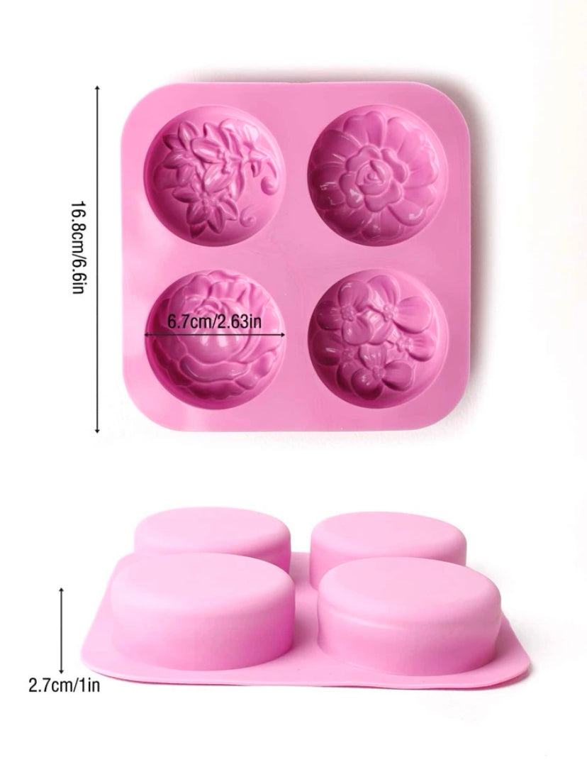 Silicone Mould Soap Flower Round Lamay