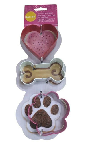 Metal Cookie Cutter Paw Bone Love