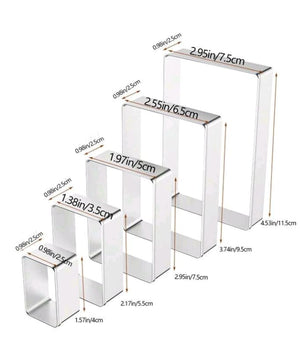 5pc Metal Cookie Cutter Rectangle
