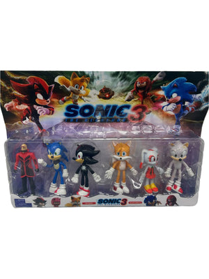 6pc Sonic Plastic Figurines Cake Topper