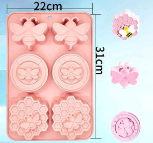 Silicone Mould Soap Honeybee Honeycomb Bee