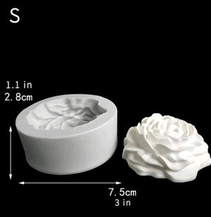 Silicone Mould Peony Rose Flower Small