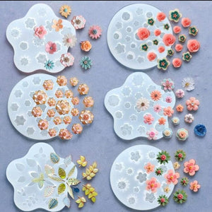 6pc Silicone Mould Various Tiny Flowers