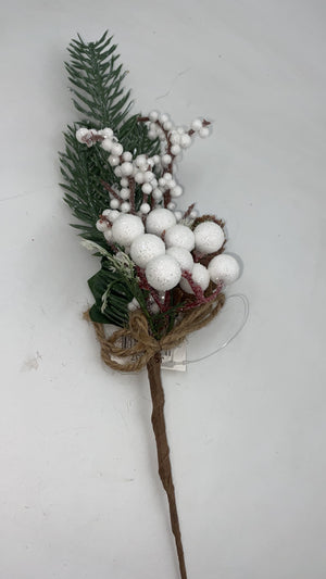 Artificial Christmas Arrangement White Berries