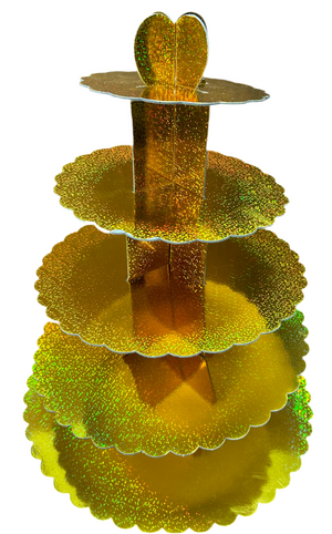 Cardboard Cupcake Stand Gold 5 Tier