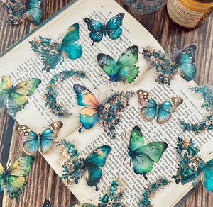 Green Butterfly Resin Stickers