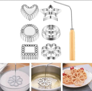 7 piece Deep frying batter mould snackle iron