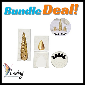 Silicone Mould 3D Unicorn Horn, Ears & Lashes