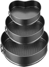 Heart springform 3pc cake pan set