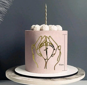II Line Art Abstract Acrylic Cake Topper Baby Shower