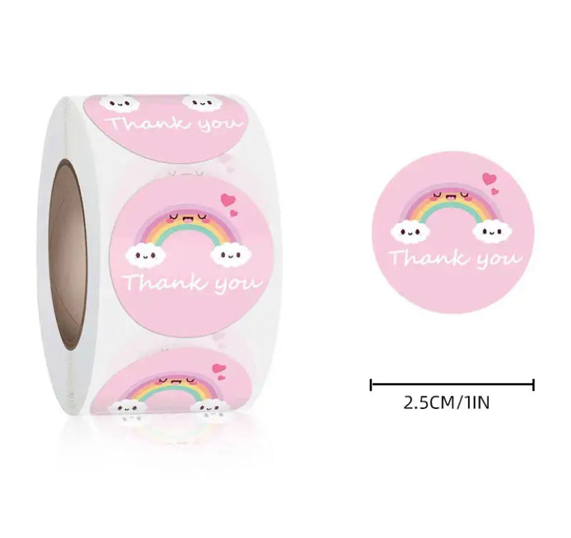 Thank You Sticker Roll 500pc Lamay