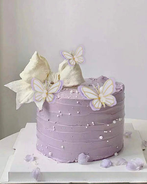 TOT-1335-2 Butterfly Cardboard Cake Topper Pink
