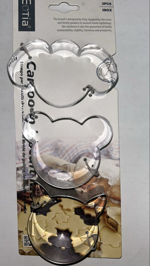 3pc Metal Cutter  Animals faces Cat Bear Dog