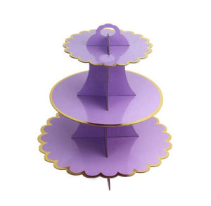 Cardboard Cupcake Stand Purple and Gold