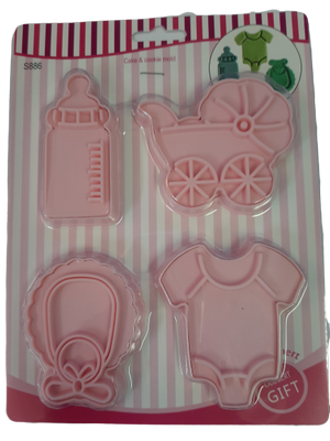 Baby Plastic Cookie Cutter and Impression Set