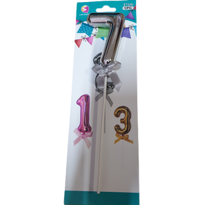 Number 7 Balloon Cake Topper Silver