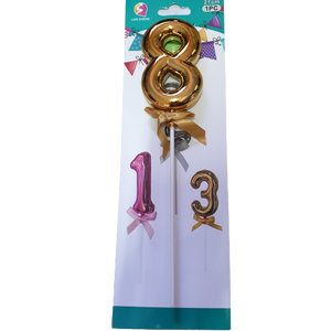Number 8 Balloon Cake Topper Gold