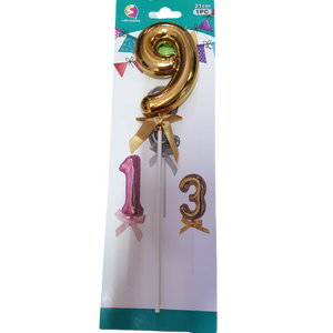 Number 9 Balloon Cake Topper Gold