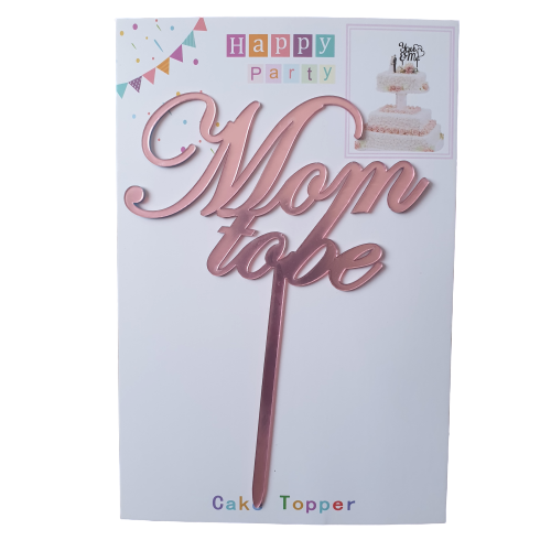 Nr220 Acrylic Cake Topper Mom To Be Pink
