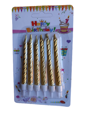 6 Gold Birthday Candles