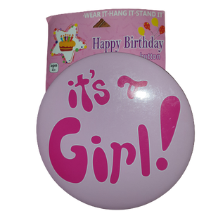 It's a girl Badge cake topper, 15cm