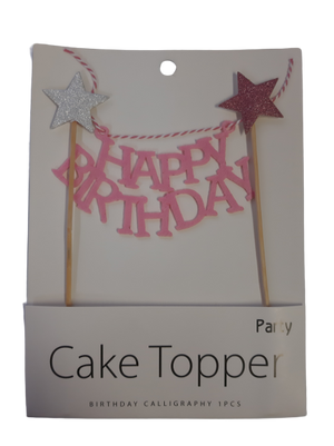 Happy Birthday Banner cardboard cupcake topper