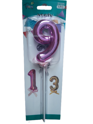 Number 9 Balloon Cake Topper Pink