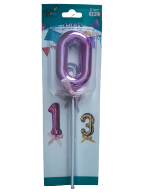 Number 0 Balloon Cake Topper Pink
