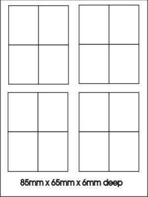 AA75 Hard Plastic Chocolate Mould 4 Block Chocolate Slab Bar 8.5x6.5x0.6cm Deep