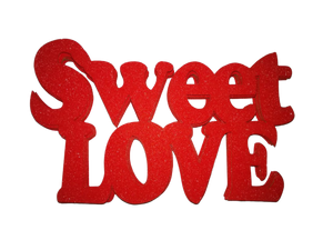 Sweet Love cupcake toppers with sticks, 12 per packet