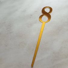 Gold Number 8 Acrylic Mirror Cake Topper, 7cm