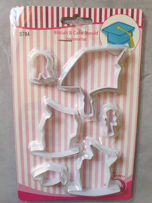 Graduation Hat plastic cookie cutter set