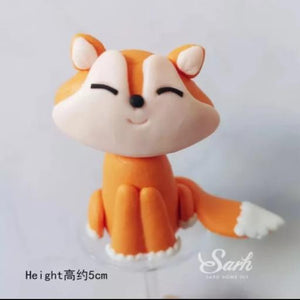 Fox Clay Cake topper Figurine, 5.2x4cm