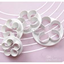 Fondant Apple blossom Rose flower cutter, 4 piece