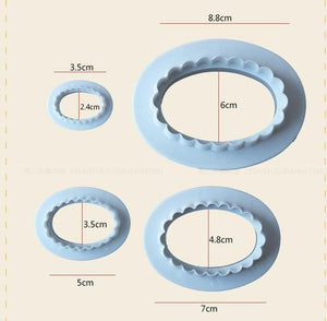 Oval Frill Plastic Cutter Set