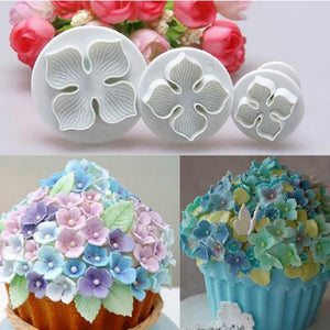 Four petal flower hydrangea Fondant plunger Cutter