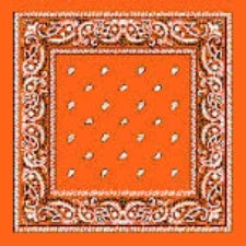 Orange headband /  party bandana - perfect for cowboy party  54x54cm