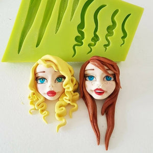 Silicone Mould Figurine Hair
