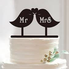 Nr88 Acrylic Cake Topper Mr & Mrs Wedding Black