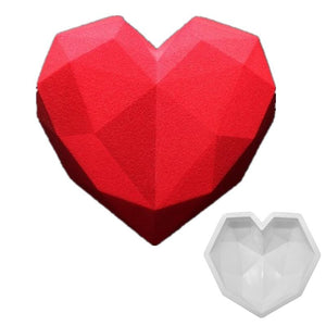 Large Geode Geometric Heart Silicone Mould Mousse Pudding