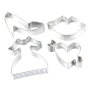 Girly cookie cutters Dress Heeart Shoe Lips