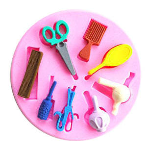 Fondant Hairdresser silicone mould, moulds size 8cm