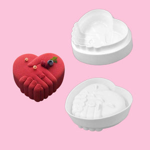 Silicone Mould Heart Holding Hands 16cm