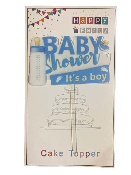 Nr310 Acrylic Cake Topper Baby Shower Blue