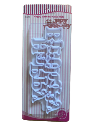 Happy birthday plastic cutter