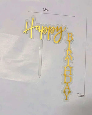 Nr100 Acrylic Cake Topper Happy Birthday