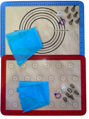 Premium non stick pastry baking mat set with nozzles